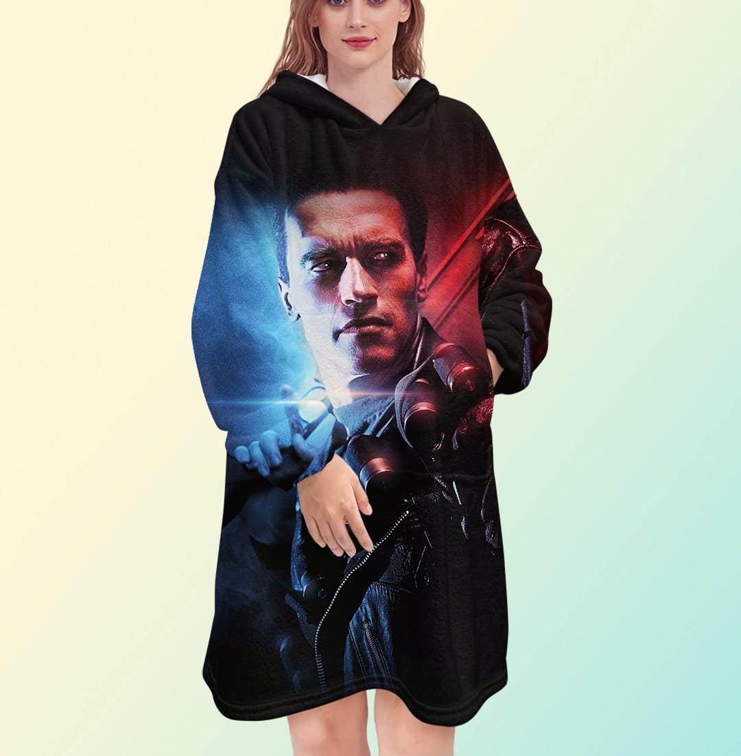 Sweat à Capuche Noir Terminator Skynet Arnold – Hattree, XXL, 100% Coton