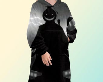 Assassination Classroom blanket hoodie, anime oversize fleece sweatshirt, Unisex