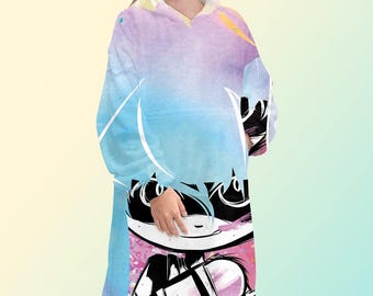 Sudadera con capucha tipo manta de Splatoon, sudadera polar extragrande, unisex