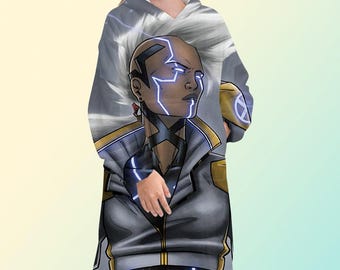 X-men Storm blanket hoodie, oversize fleece sweatshirt, Unisex