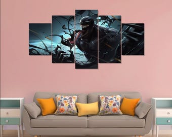 Venom poster, movie 5 pieces canvas wall art