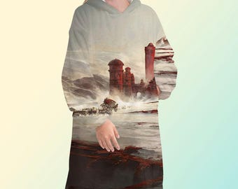 Sudadera con capucha tipo manta de Path of Exile 2, sudadera polar extragrande, unisex