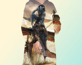 Sudadera con capucha y manta de Avatar: El Camino del Agua, sudadera polar extragrande de la película, unisex