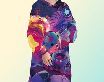 Kirby Decke Hoodie, Oversize Fleece Sweatshirt