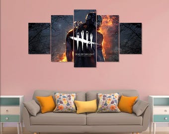 Póster de Dead By Daylight, lienzo de 5 piezas para pared, diseño de videojuegos