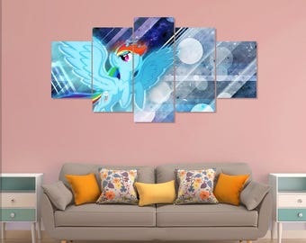 Póster de My Little Pony - Rainbow Dash, 5 piezas de lienzo para pared