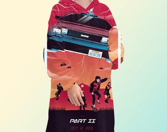 Sudadera con capucha tipo manta de Regreso al Futuro 2, sudadera polar extragrande, unisex