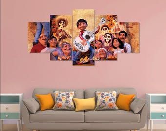 Coco poster, 5 pieces canvas wall art