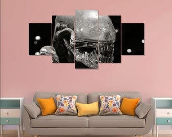 Poster Alien, 5 stuks canvas muurkunst