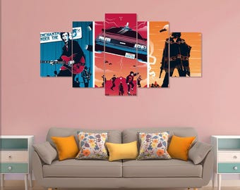 Pôster do filme De Volta para o Futuro, tela com 5 peças para arte de parede