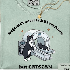 T-shirt illustré avec un scanner IRM | T-shirt médical humoristique avec un chat
