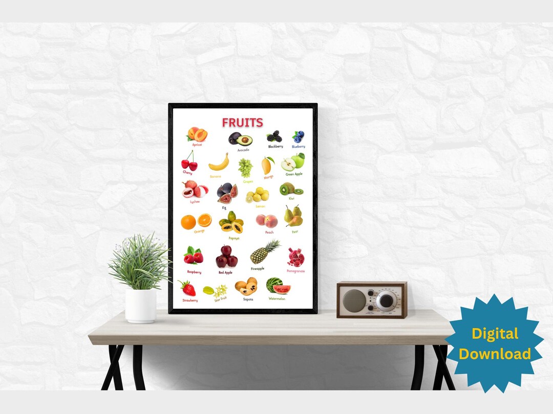 Fruits Educational Poster | Montessori Nursery Decor (digital Download ...