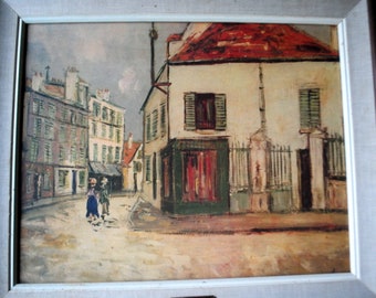 1953 Vintage Full Color Art Plate /"CHARTRES CATHEDRAL/" UTRILLO PARIS Lithograph