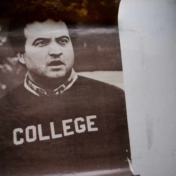 1995  vintage  original , movie  , lithograph, photo poster  "Belushi-College" . Published By POP Comedy Animal House.