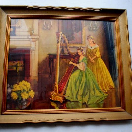 1940 Vintage , Victorian Lithograph, Large Art Print 