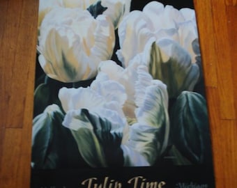 1995 '' Tulip Time '' large lithograph ( 24,0" X36")  art print  by W.Godfrey, Holland, Tulip Festival  in Michigan, mint  condition.