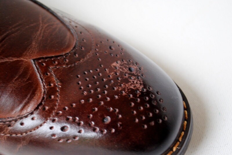 DjangoAtour german leather shoes(9)ブラウン Handcrafted full brogue men's shoe with rubber profile sole