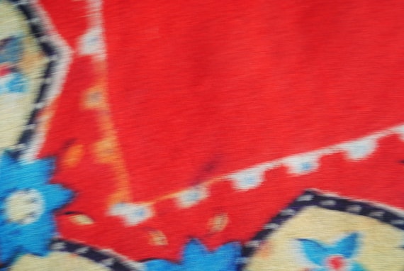 Souvenir  vintage 30s, red , fine silk handkerchi… - image 5