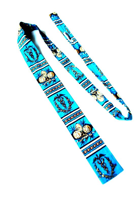 小物 50's Gun Themed ROOSTER Skinny Tie MINTY 1950s Rooster Skinny Tie | Hand Printed | Novelty | Vintage