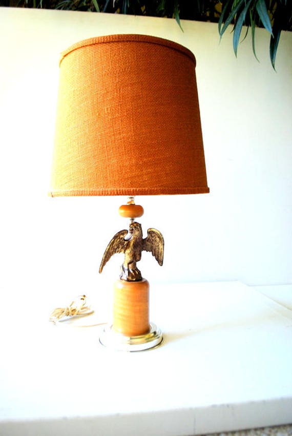 Americana Vintage 60s , Brass American Eagle , Table Lamp With a