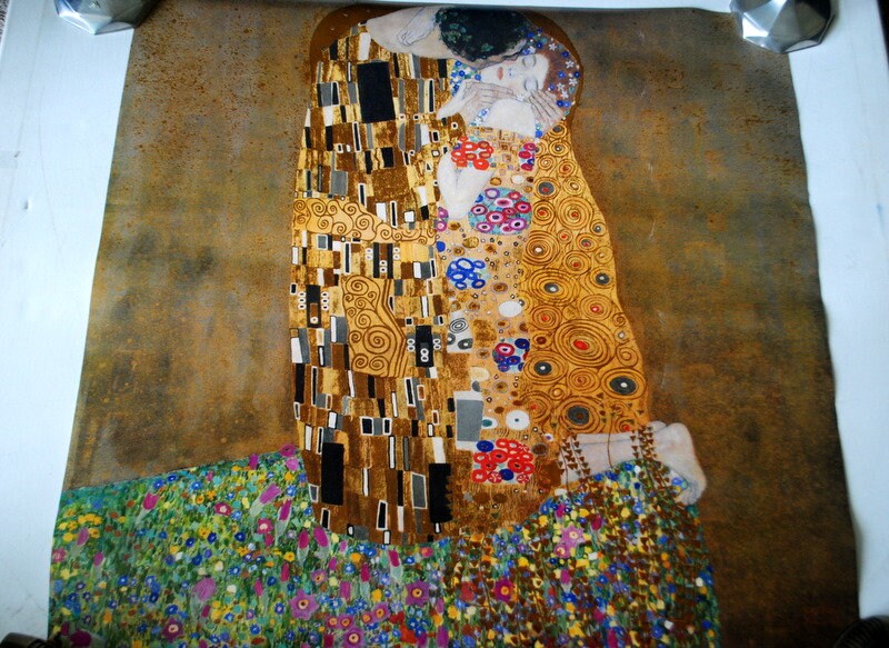 Gustav Klimt 【The Kiss】 複製画 Amazon.co.jp: A&T ARTWORK The Kiss by Gustav Klimtの世界的