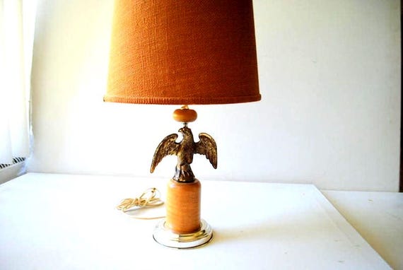 Americana Vintage 60s , Brass American Eagle , Table Lamp With a