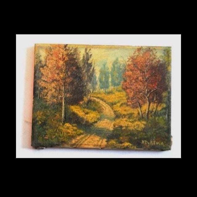 1900年代のヴィンテージ、印象派、オリジナル、希少なキャンバス油彩画