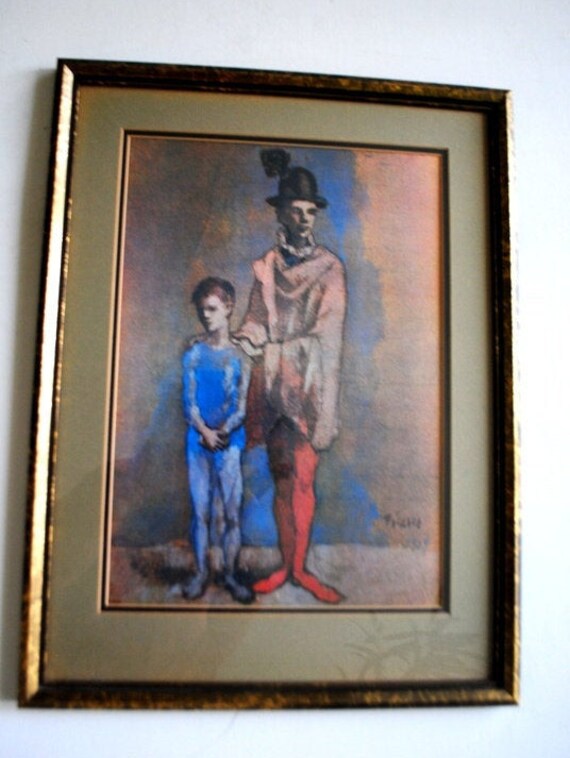 Vintage 1950s Picasso “Two Harlequins” Lithograph Art Print Vintage 1950s Picasso “Two Harlequins” Lithograph Art Print
