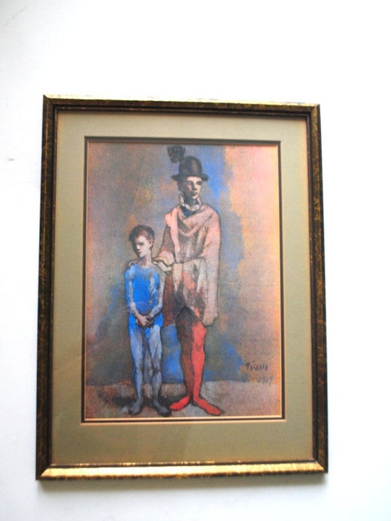 Vintage 1950s Picasso “Two Harlequins” Lithograph Art Print Vintage 1950s Picasso “Two Harlequins” Lithograph Art Print