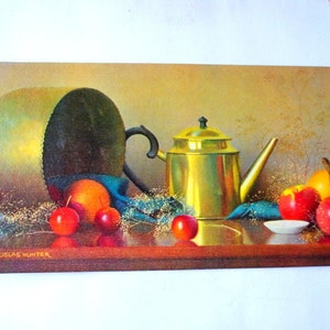 Impressionnisme américain 1960, original, lithographie, impression d’art sur carton « Still Life » de Robert Douglas -Hunter ( Américain, 1928- 2014).