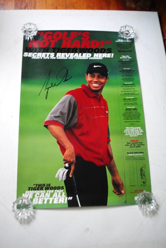 【新品未開封】90s NIKE Golf Tiger Woods ポスター 1998 Vintage , Original Lithograph, Sport Photo Poster of