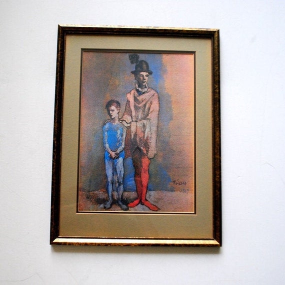Vintage 1950s Picasso “Two Harlequins” Lithograph Art Print Vintage 1950s Picasso “Two Harlequins” Lithograph Art Print