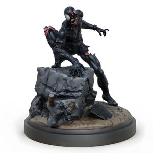 Undead Web Crawler Miniature | Zombie Superhero Crouching on Rubble Base | Horror Tabletop RPG Figure | DnD Pathfinder Resin