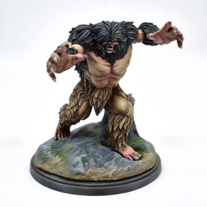Miniatura di mostro Yeti / Bestia Bruta Pelosa / Miniatura di creatura D&D / Gioco di ruolo da tavolo / Incontro con il boss di Pathfinder / Figura in resina 28 mm