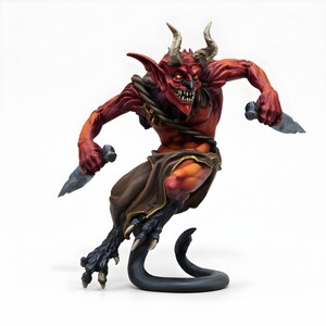 Miniatura Imp Rogue | Rogaty Demon z dwoma sztyletami | Potwór DnD | Pathfinder RPG | Fantasy Dungeon Encounter | Figurka z żywicy