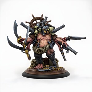 Multi-Armed Pirate Abomination Miniature | Mutant Sea Monster Boss | DnD Pathfinder Tabletop RPG | Dark Fantasy Resin Figure