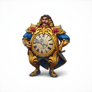Clockwork Noble Timekeeper Miniature | Steampunk Clock Face Armored NPC | DnD Pathfinder Tabletop RPG | 28mm Resin Figure
