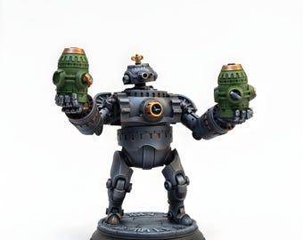 Clockwork Simulacrum Minor Venator | Steampunk Robot Miniature | Gatling Cannon Arms | DnD Warforged Construct | Tabletop RPG Resin