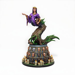 Sirellis the Silent Gothic Sorceress Miniature | Undead Spellcaster on Demonic Beast Mount | DnD Pathfinder Tabletop RPG | 25mm-150mm