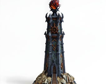 Gothic Dragon Tower Terrain | Fantasy RPG Miniature | D&D Pathfinder Tabletop Gaming | 28mm 32mm Scale | Dungeon Scenery