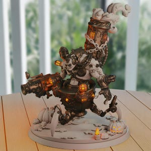 Techno Abomination Miniature | Steampunk Mechanical Monster Figure for Tabletop Dungeon Encounters RPG Campaigns Collectibles