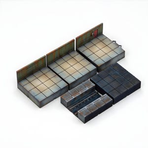 Sci-Fi Subway Platform Terrain Set | Modular Urban Train Station Tiles | Cyberpunk Wargaming Terrain | 3D Printed Resin | 28mm-75mm