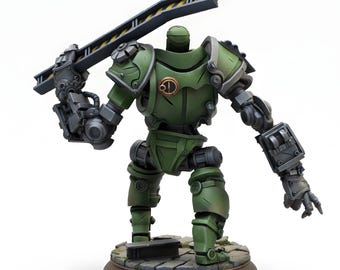 Steampunk Automaton Greatsword Warrior Miniature | Armored Mechanical Construct Boss | DnD Pathfinder | 3D Printed Resin Figure