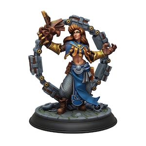 Elfen Zauberin mit Arkaner Ring Konstrukt Miniatur | Zaubererin | Harz Figur 32 mm Tabletop RPG