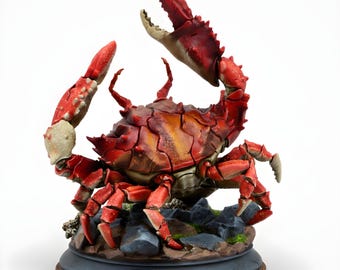 Giant Crab Monster Miniature | Crustacean Boss Creature | DnD Pathfinder Tabletop RPG | 3D Printed Resin Figure | 25mm-75mm Scale