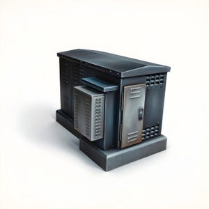 Sci-Fi Transformer Box Terrain | Cyberpunk Utility Station Scatter | 28mm Tabletop Gaming Miniature | Wargaming Scenery