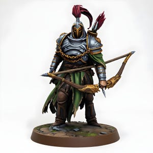 Elf Ranger Miniature | Armored Archer with Bow & Quiver | DnD Pathfinder | 28mm 32mm Resin | Fantasy Tabletop RPG Mini Figure