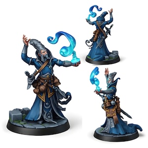 Archmage Munin Elf Wizard Miniature | DnD Mage Spellcaster | Fantasy RPG Tabletop Mini | Pathfinder Resin Figure | 28mm to 150mm Scale