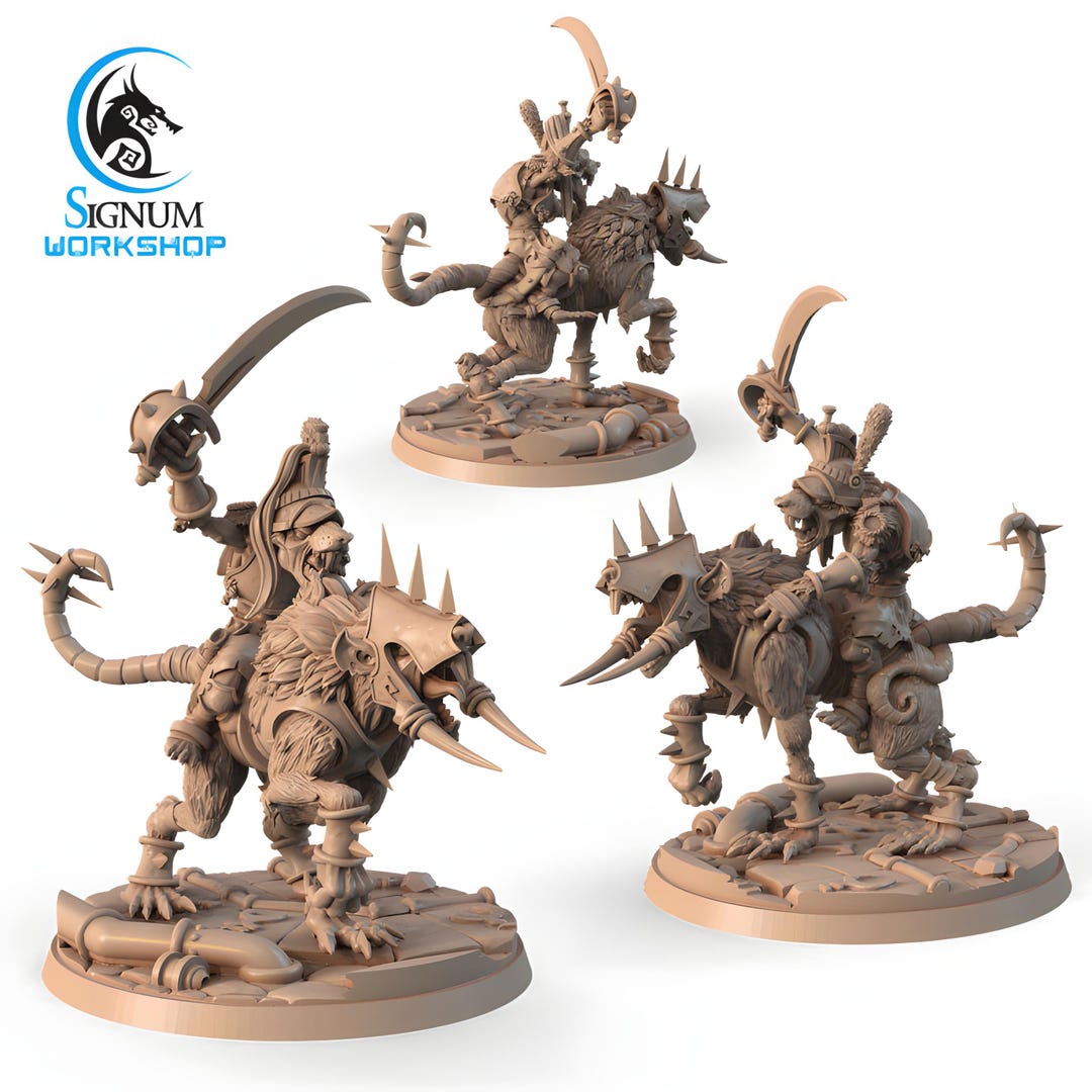 Wolf Rats Aos Hurst Lieutenant of the Wolf Rats | Armored Warrior Riding Beast ...