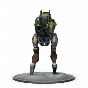 Tvåbent mekanisk rullator med ryttare miniatyr | Sci-fi-krigskonstruktionsrobot | DnD Pathfinder bordsrollspel | 28 mm 32 mm 75 mm harts